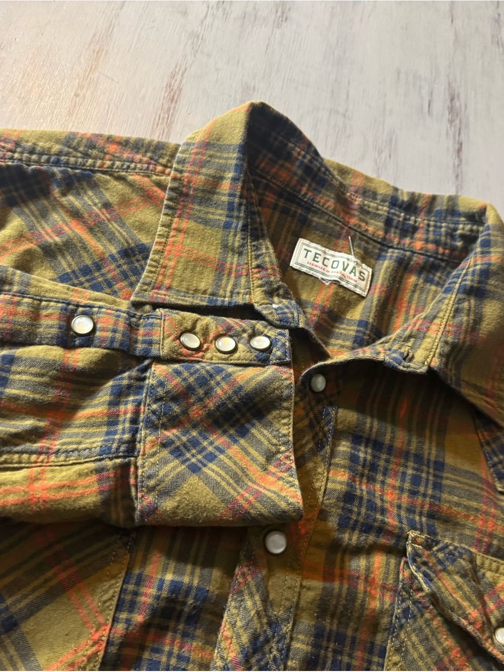 Tecovas Mens Western L Pearl Snap Flannel Plaid 100% Cotton Cowboy (Missing Tag)